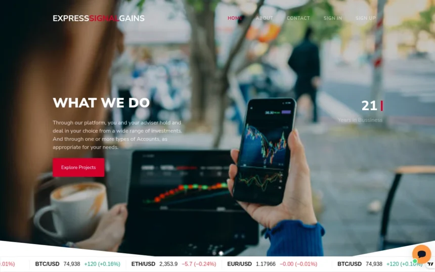 Главная страница expressignalgains.org — обзор сайта, отзывы клиентов и информация о возможных рисках и мошенничестве