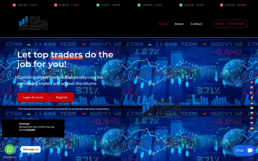 обзор сайта maxcapitalmarket.com с отзывами пользователей