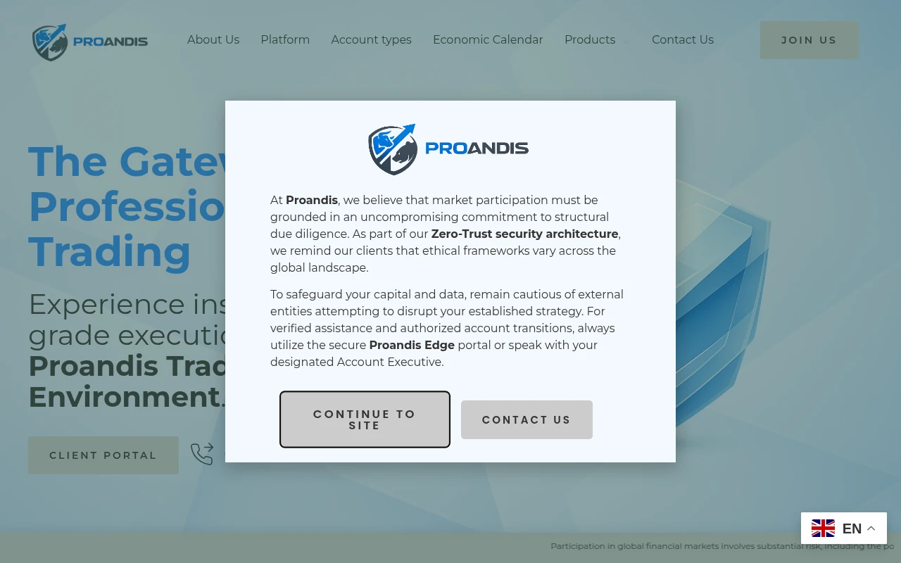 Главная страница proandis.com — отзывы, обзор брокера и как вернуть средства